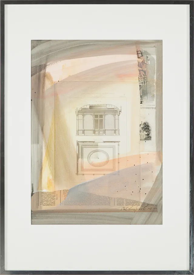 BO E LUNDQVIST (f. 1937) Collage med måleri, signerad.