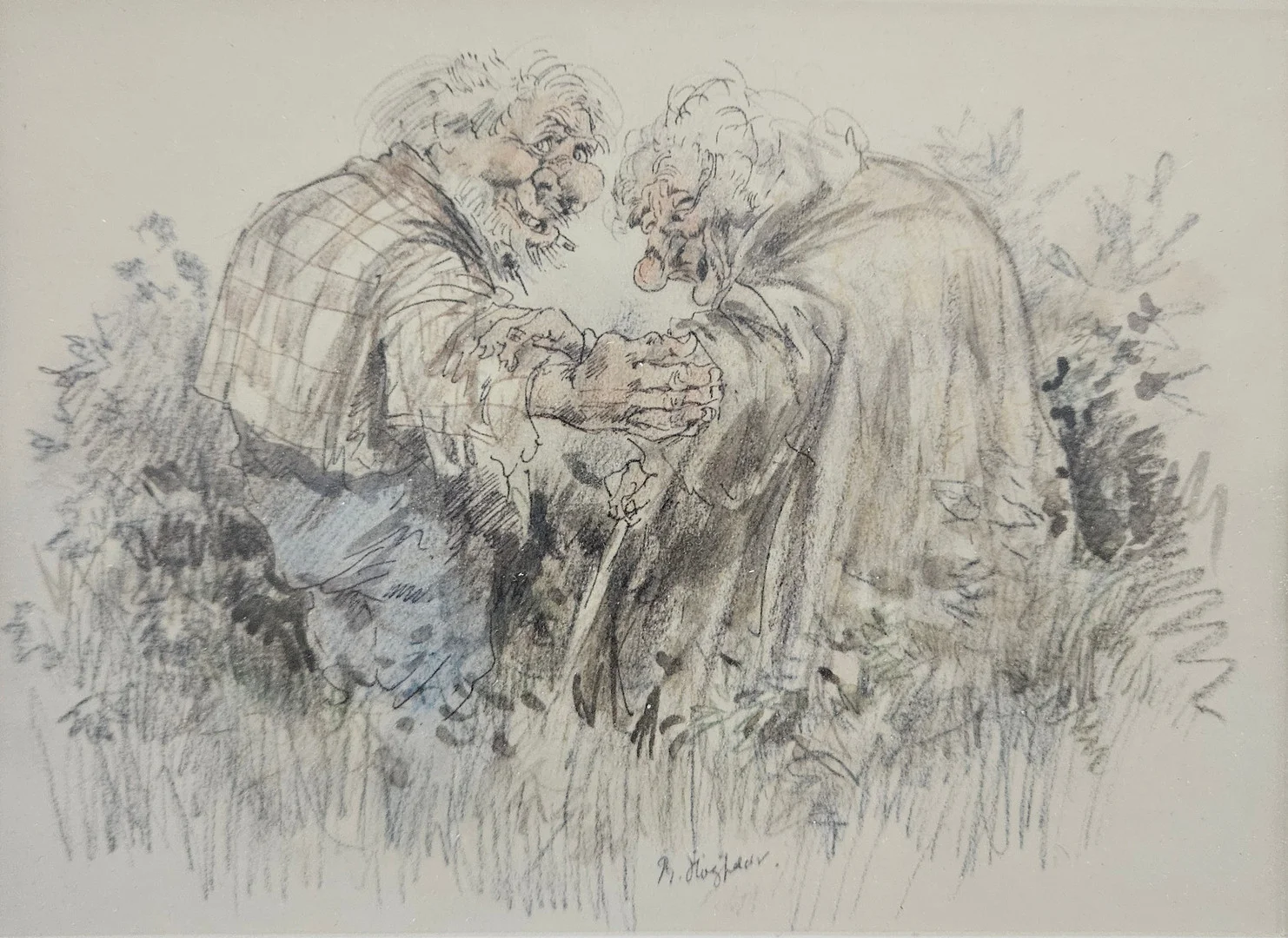 ROBERT HÖGFELDT. Troll. Teckning, signerad. — Drawings — Auktionshuset Thörner & Ek
