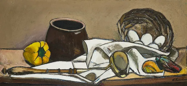 HELGE FRANZÉN (1913-2008). Stilleben, signerad H. Franzén, olja på duk.