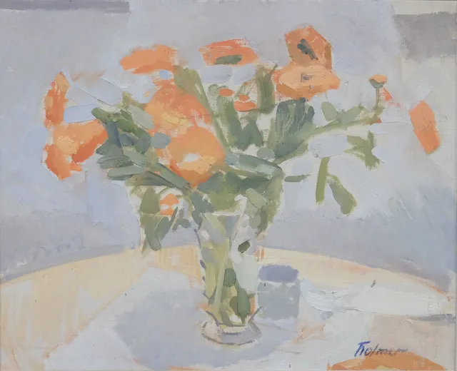 FRITZ HOLMER. STILLEBEN MED BLOMMOR, OLJA PÅ DUK.