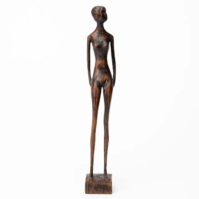 OTTO PEDERSEN. Skulptur, stående kvinna, signerad.