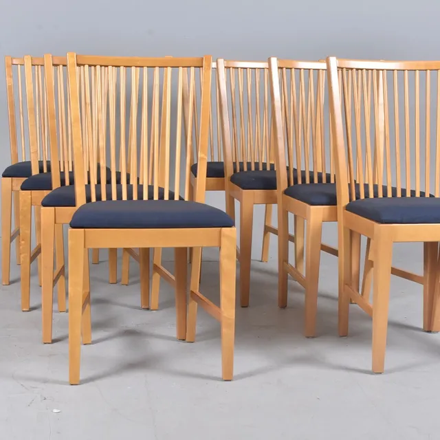 TOMAS JELINEK. Stolar, 8 stycken, "Burvik", Stockholm, Ikea, 1980-tal.