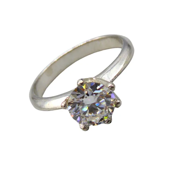 925ER SILBER RING BESETZT MIT EINEM MOISSANITE VON 1 CT, MIT ZERTIFIKAT.