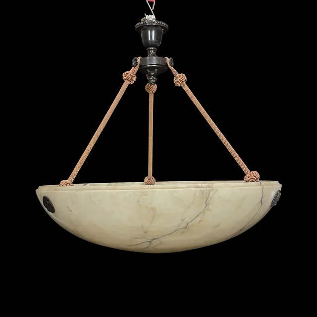 TAKLAMPA, alabaster, plafond, 1900-talets första hälft.