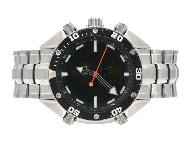 SECTOR, Dive Master, Boett nr. 3253967015, herrur, 47 mm, analog/digital, stål, quartz, mineralglas, skadad urtavla, originallänk, viklås, ca 2006, box.