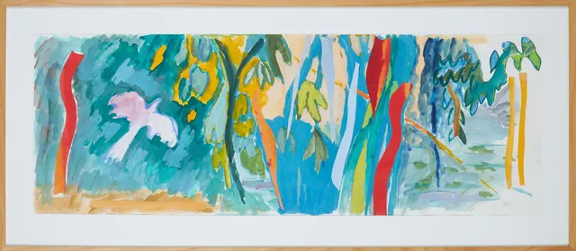 LEOPOLD FARE. Komposition, gouache och kollage, signerad Fare.