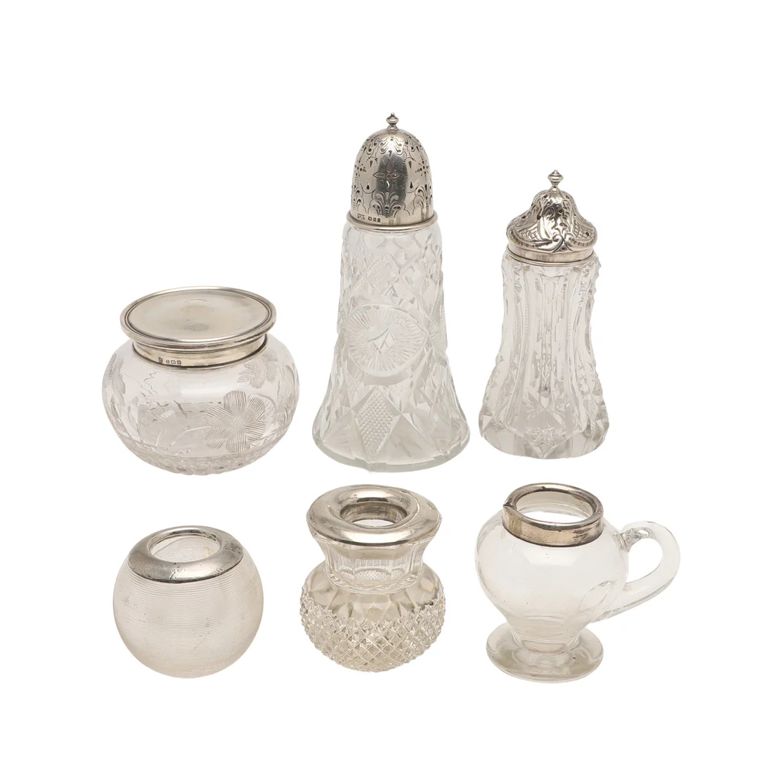SILVER MOUNTED CLEAR GLASS. — Silver — Lawrences Auctioneers