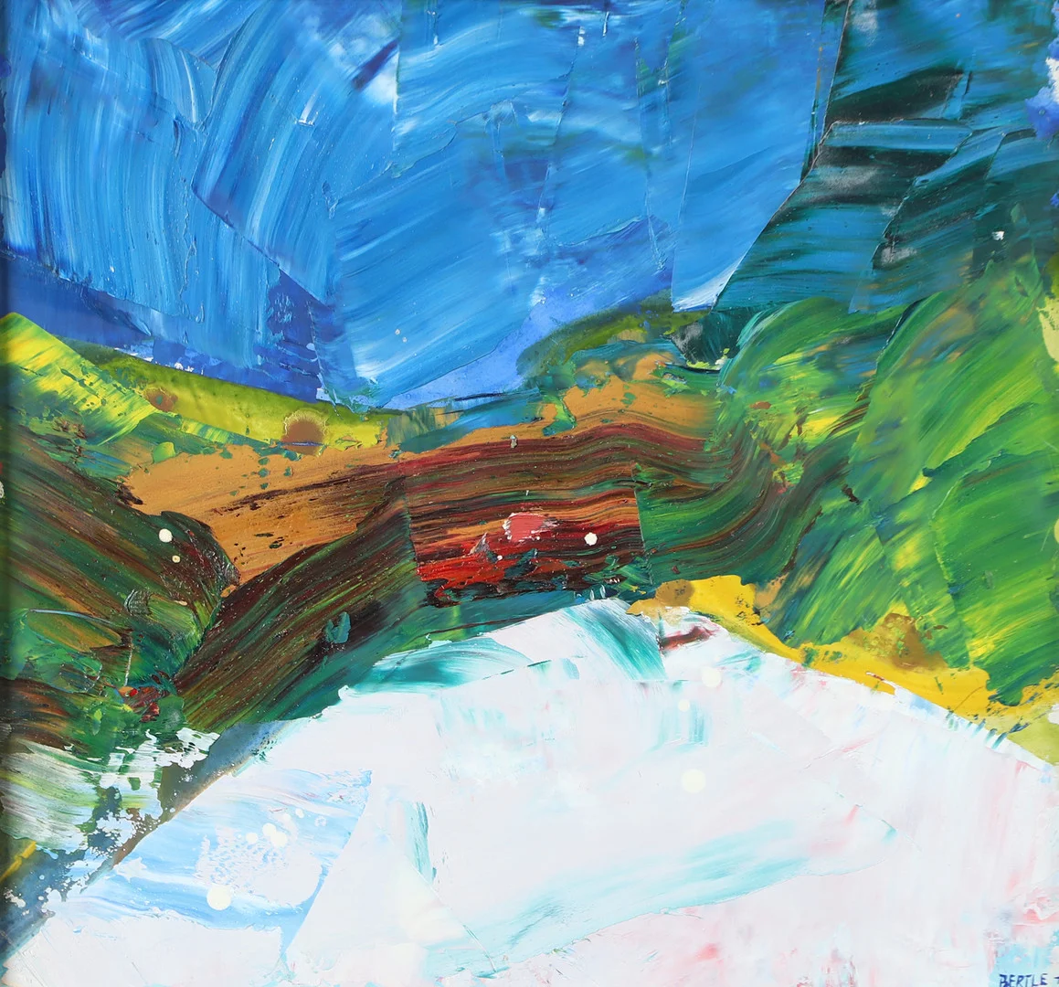 LARS BERTLE. "Landskap mot natten", olja på pannå, signerad Bertle. — Paintings — Helsingborgs Auktionskammare