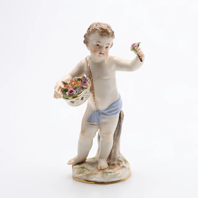 JOHANN JOACHIM KAENDLER. FIGURIN, PORSLIN, MODELL A64, VÅREN, UR ÅRSTIDERNA, MEISSEN, 1800-TALETS ANDRA HÄLFT.
