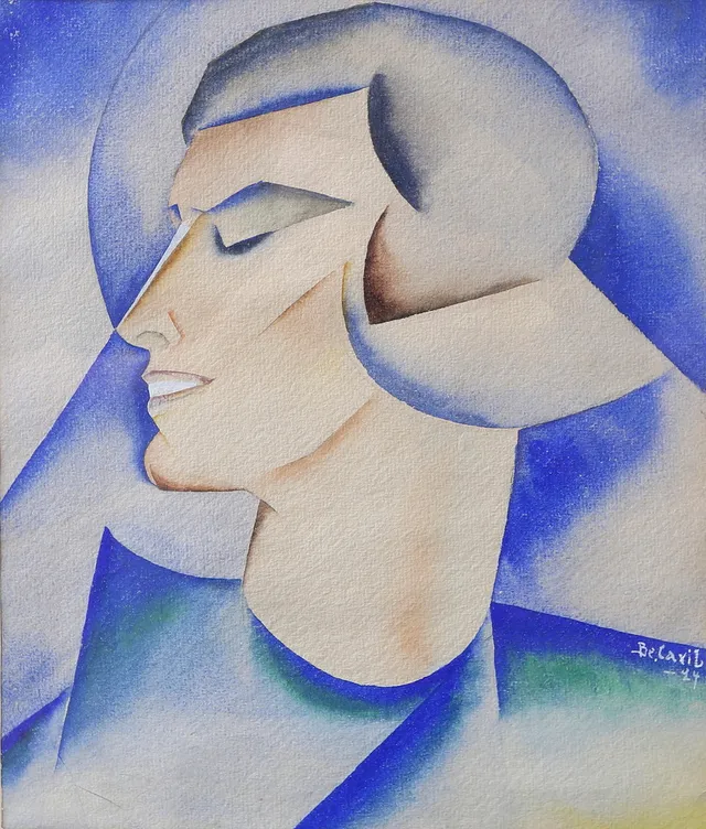 BENGT CARLBERG. Akvarell/gouache, "Tintomara", signerad och daterad 1924.