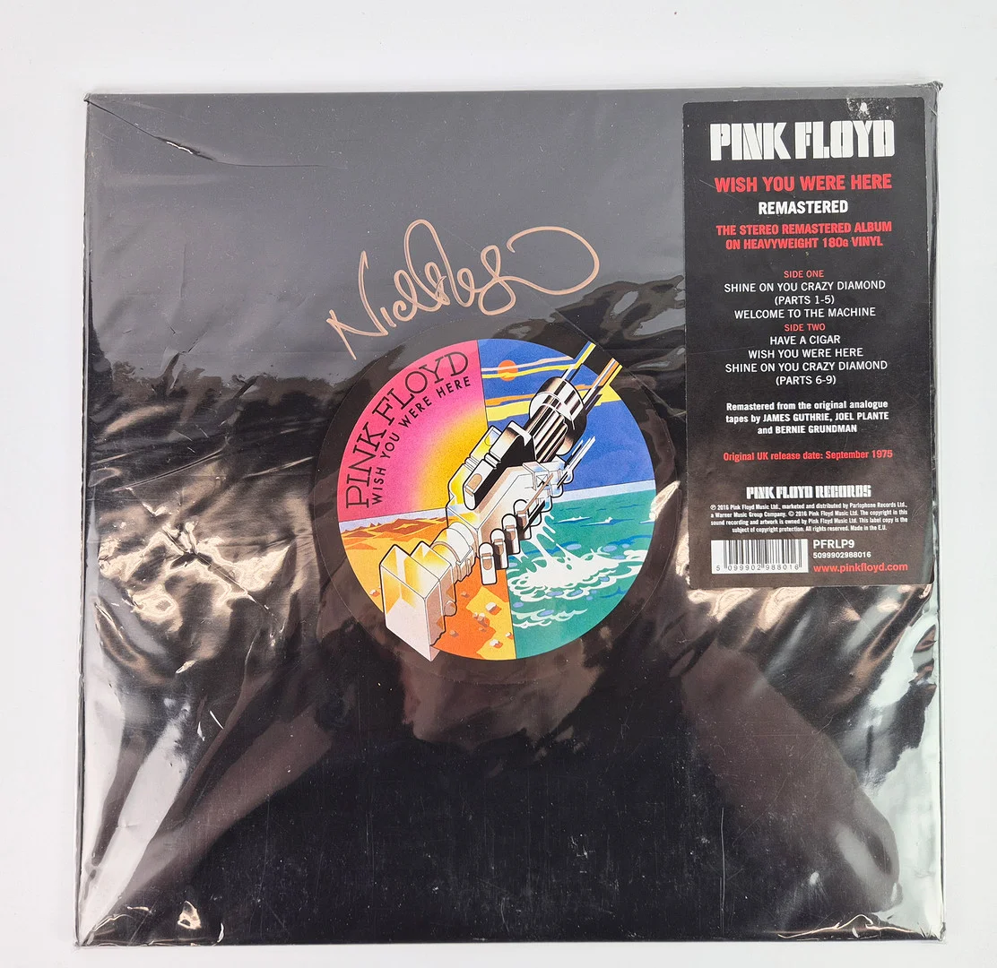 PINK FLOYD, WISH YOU WERE HERE LP, SIGNED BY NICK MASON. — Music memorabilia — Lots Road Auctions