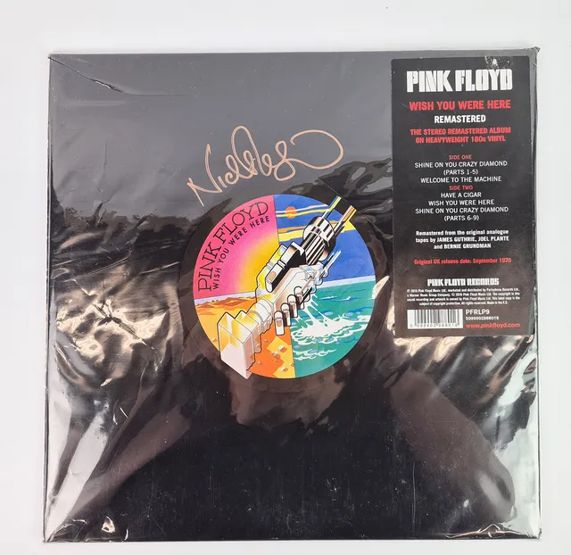 PINK FLOYD, WISH YOU WERE HERE LP, SIGNED BY NICK MASON.