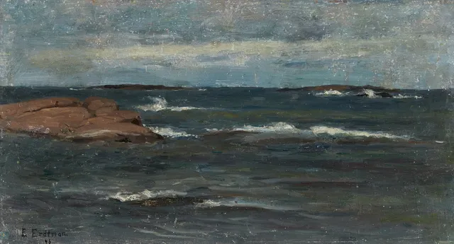 ELIAS ERDTMAN (1863-1945)., "Idö, Västerviks skärgård", signerad och daterad E. Erdtman 96 (1896), olja på pannå.