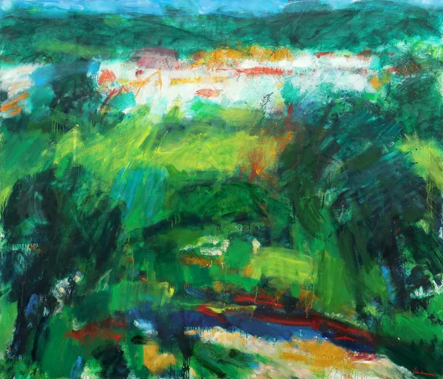 Untitled, 1986. Signed Kai Lindemann; signed and dated on the reverse. Oil on canvas. 175×200 cm. Unframed.