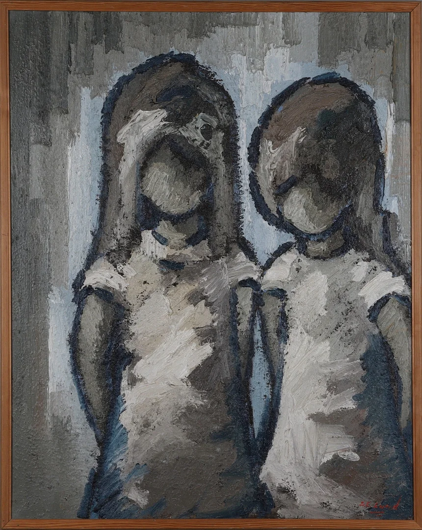 SVEN ERIK LUND. Blandteknik på duk, signerad a tergo. — Paintings — Gomér & Andersson Norrköping