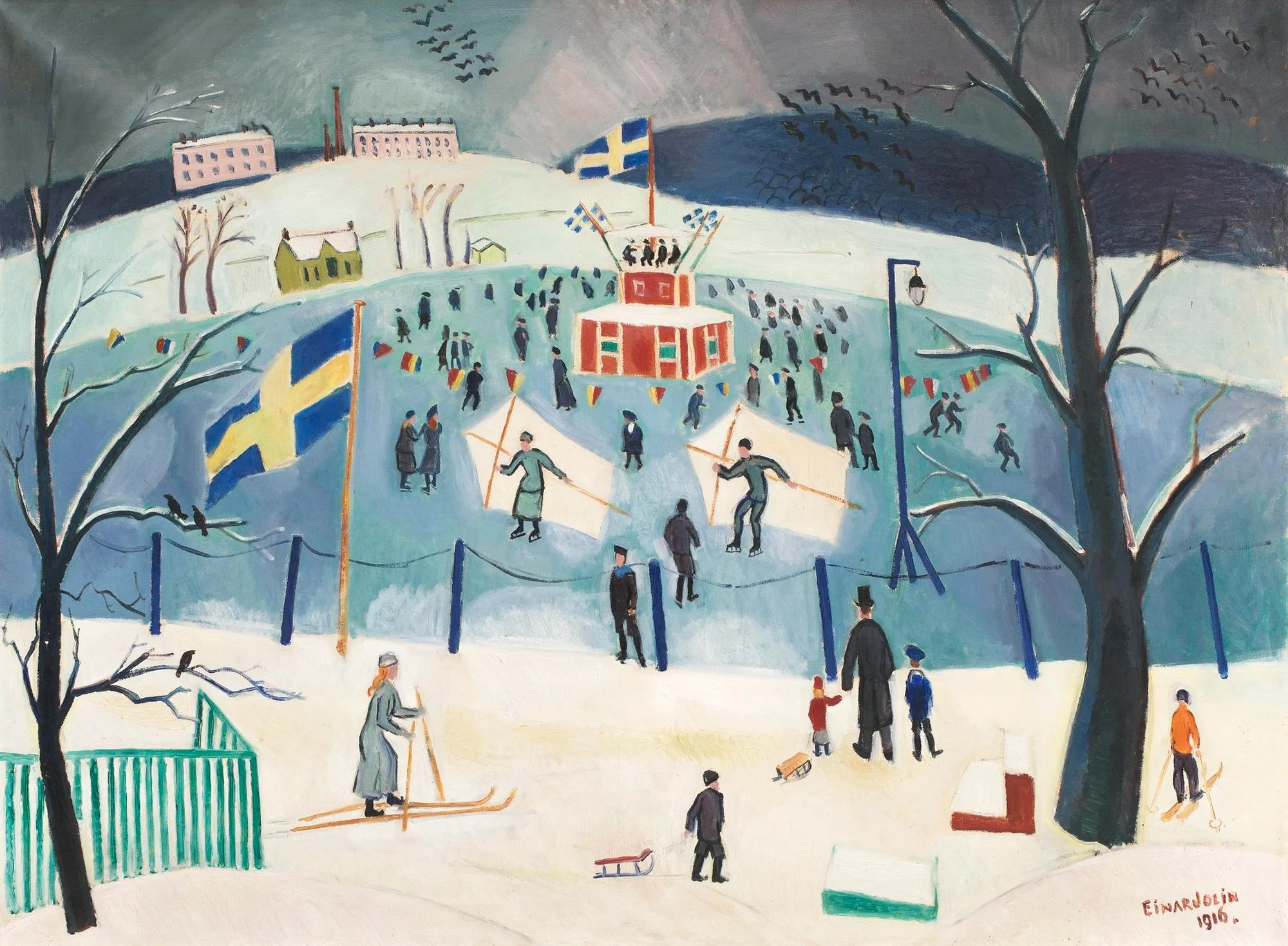 Einar Jolin, "Skridskobanan vid Stallmästaregården". — Bukowskis