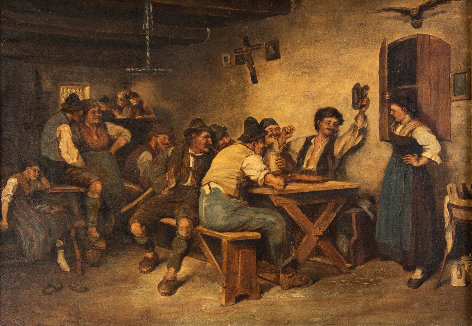 MÜNCHNER SCHULE. Wirtshausszene. — Paintings — Stockholms Auktionsverk Hamburg