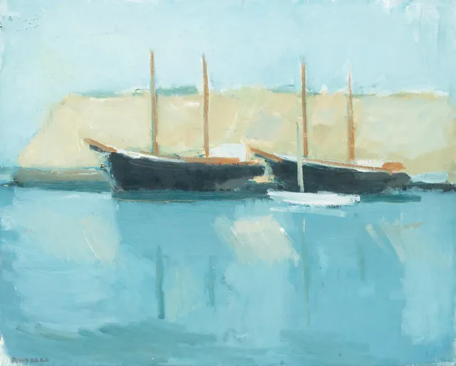 Gustav Rudberg, "Båtar i hamn, Hven".