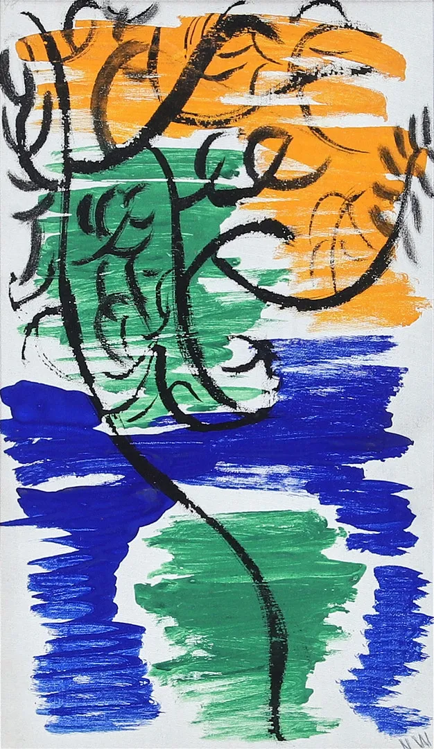 NELL WALDEN (1887-1975). "Tempera 112", monogramsignerad NW, tempera, 1920.