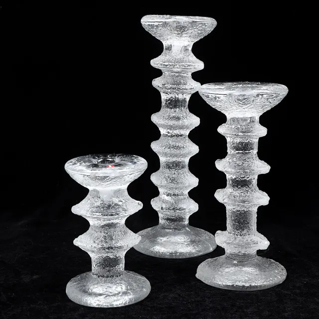 TIMO SARPANEVA. Ljusstakar, 3 st, glas, "Festivo", Iittala.