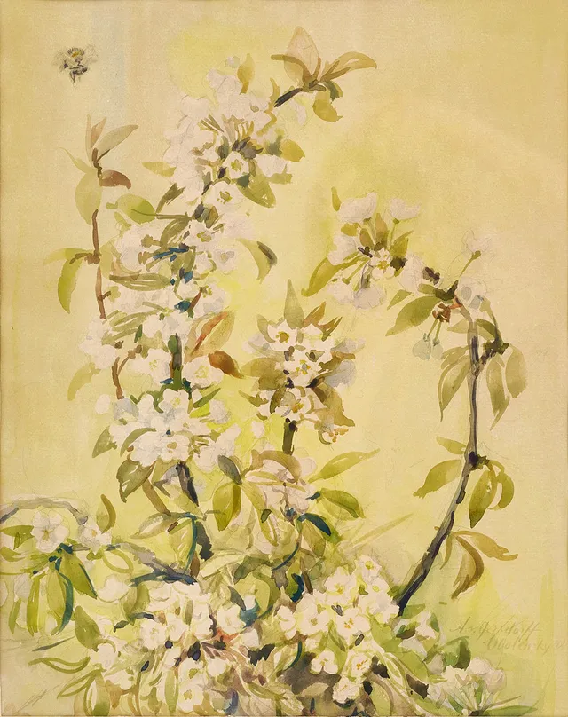ANNA VON GERDORFF (1898-1973): stilleben med blommor, signerad och daterad -48, akvarell.