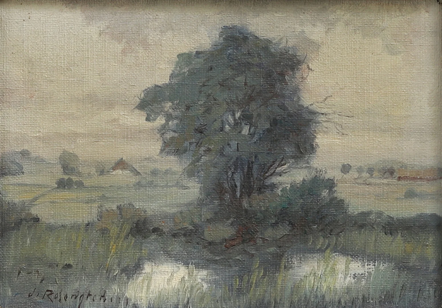 JEAN ROSENGREN. Landskap, olja på uppklistrad duk, signerad. — Paintings — Garpenhus Auktioner