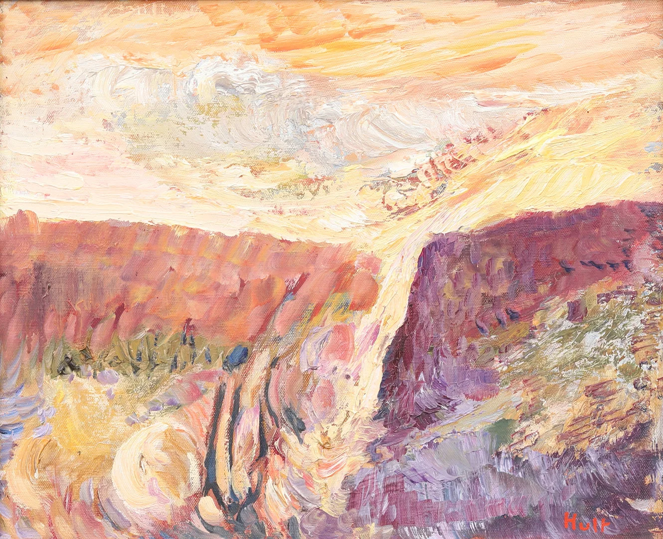 TORSTEN HULT. "Varm dag", olja på duk, signerad. — Paintings — Garpenhus Auktioner