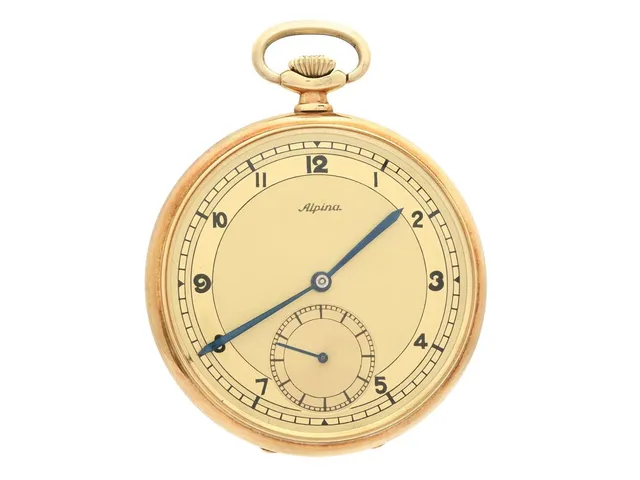 ALPINA, fickur, 48 mm, Cal 365, Verk nr. 680471, Boett nr. 750833 / 30, 14K guld, ankargång, ca 1935, läderpåse.