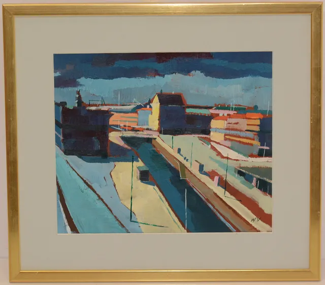 WOLFGANG VOLLHARD. Göteborgshamn. Olja på Pannå.