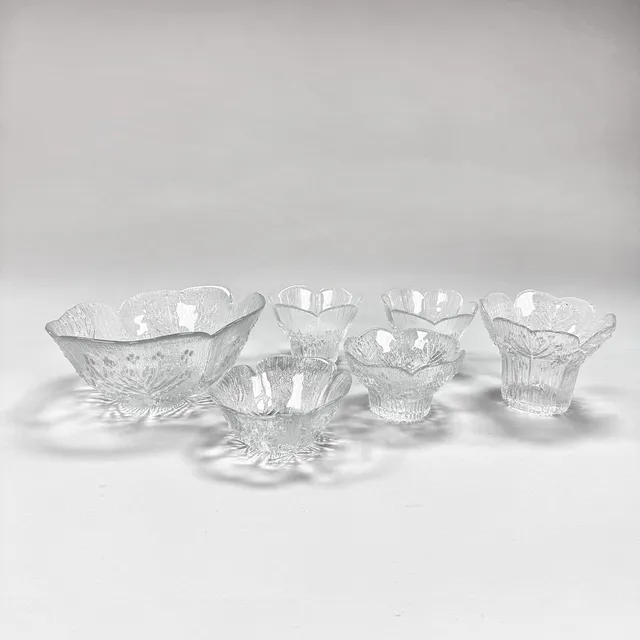 PERTTI KALLIOINEN. PARTI GLAS - 6 st skålar " Hundkex".