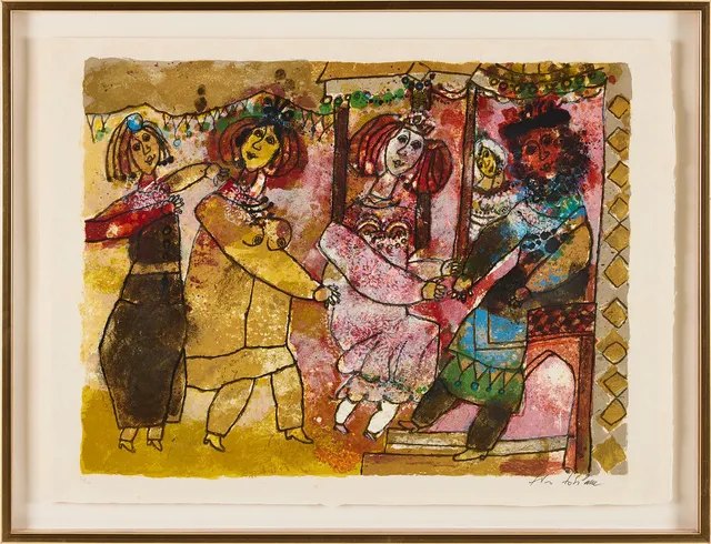THEO TOBIASSE. ''The Wedding'', färglitografi, signerad, numrerad C/CL.