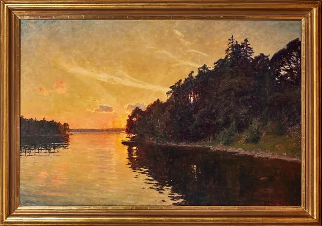 GOTTFRID KALLSTENIUS. Solnedgång, Djupsundet.