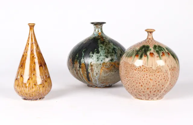 Gunnar Andersson. Three vases of glazed stoneware. (3)