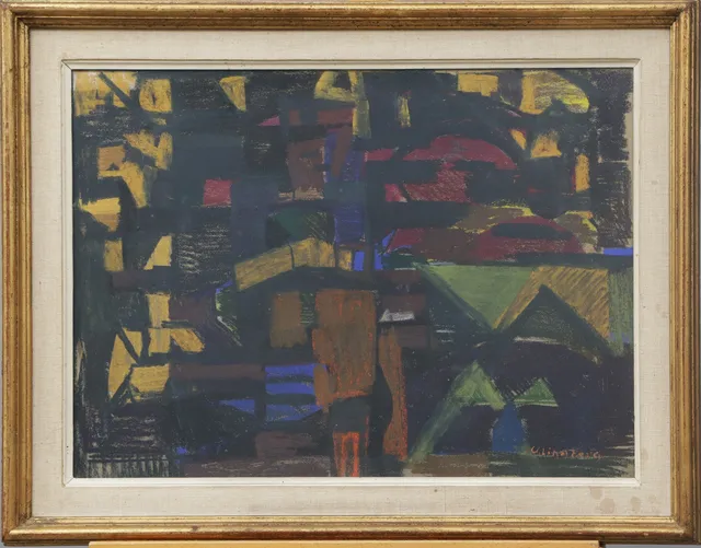 UNO LINDBERG. TECKNING, pastell, på papper, signerad.