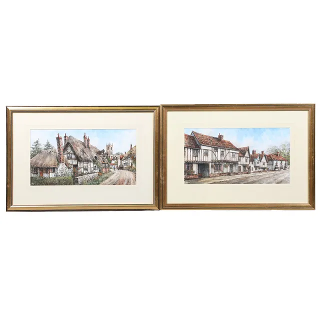 REG SIGER, SUFFOLK SCHOOL, PAIR OF WATERCOLOUR STUDIES (2).