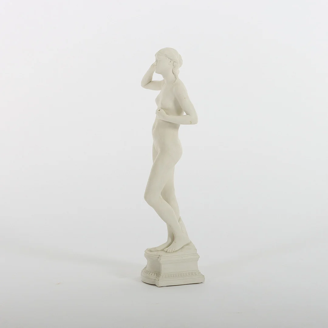 PER HASSELBERG. 1850-1894, Skulptur, "Snöklockan", höjd 49 cm, parian, Gustafsberg 1891. — Sculptures & Bronzes — Auktionsverket Engelholm