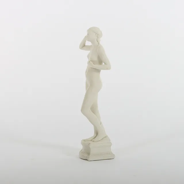 PER  HASSELBERG. 1850-1894, Skulptur, "Snöklockan", höjd 49 cm, parian, Gustafsberg 1891.