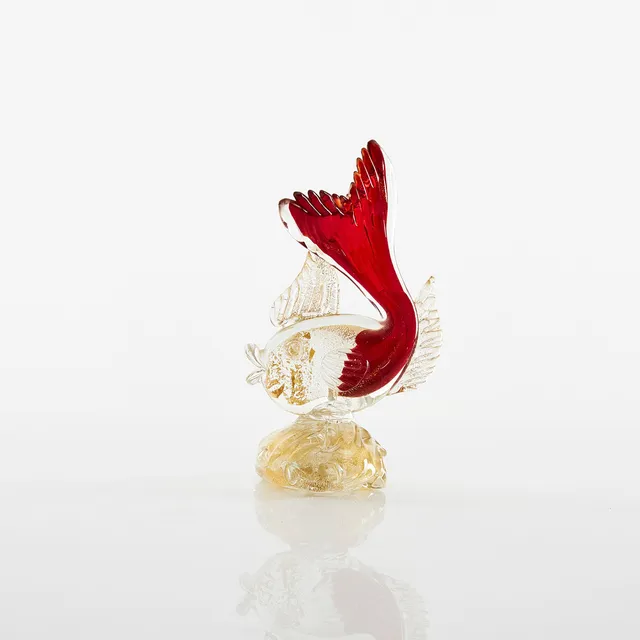SKULPTUR, Fisk, underfångsglas färgad glasmassa, Murano, Italien.