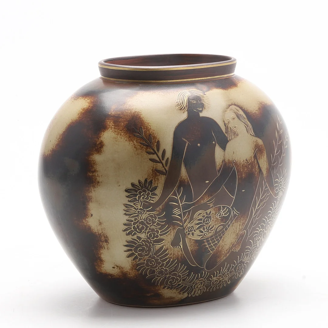 GUNNAR NYLUND. Urna, "Flambé", unik, Lidköping, märkt 1846. — European — Crafoord Auktioner Malmö