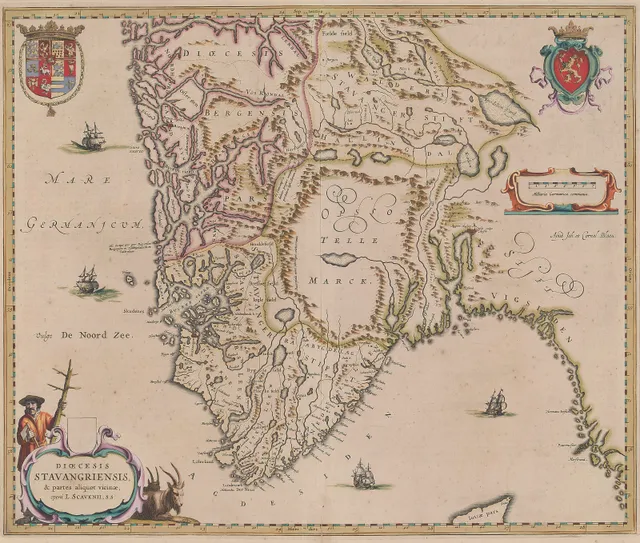 Blaeu, Willem Janszoon — "Dioecesis Stavangriensis" Amsterdam ca. 1640