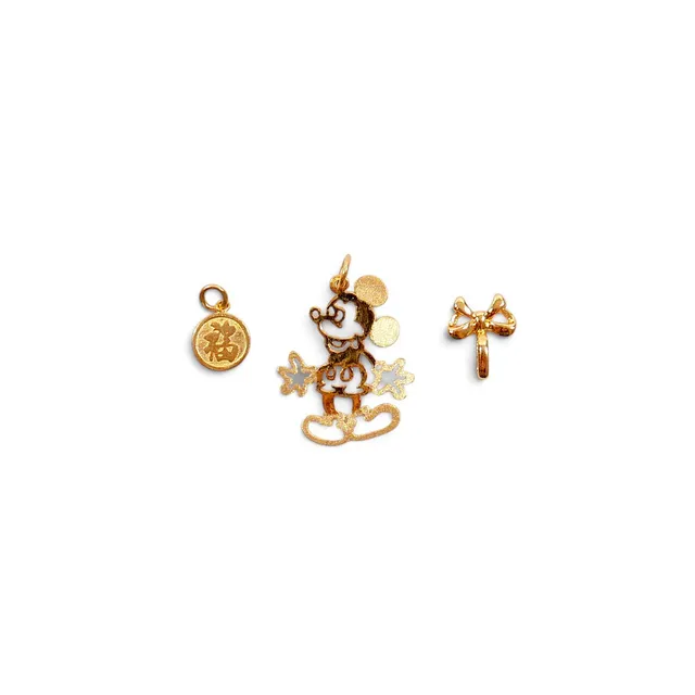 TWO 24CT YELLOW GOLD PENDANTS AND ANOTHER.