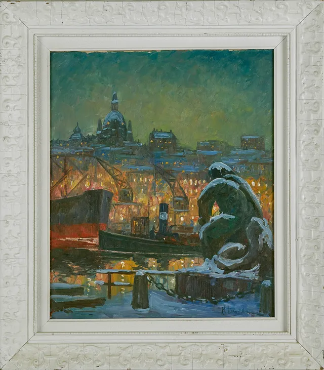 NILS LANDZELIUS. Stockholmsmotiv, 1900-talets andra hälft, signerad olja på duk.