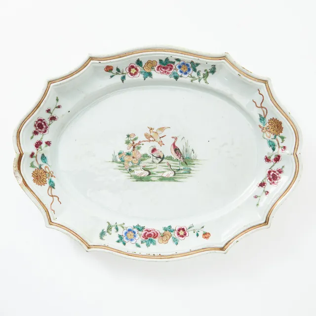 FAT, porslin, Kina, 1700-tal, Qianlong, famille rose, dekor med fåglar.