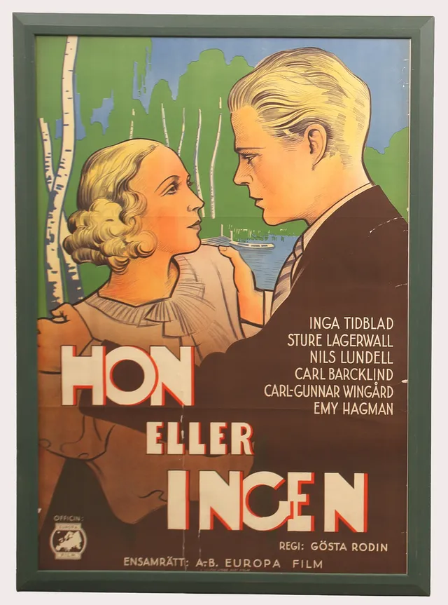FILMAFFISCH, "Hon eller ingen", originaltryck, Inga Tidblad.