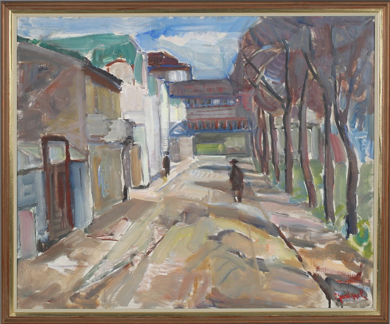 RUNE LUNDMARK. Stadsmotiv, olja på duk, signerad. — Paintings — Stadsauktion Sundsvall
