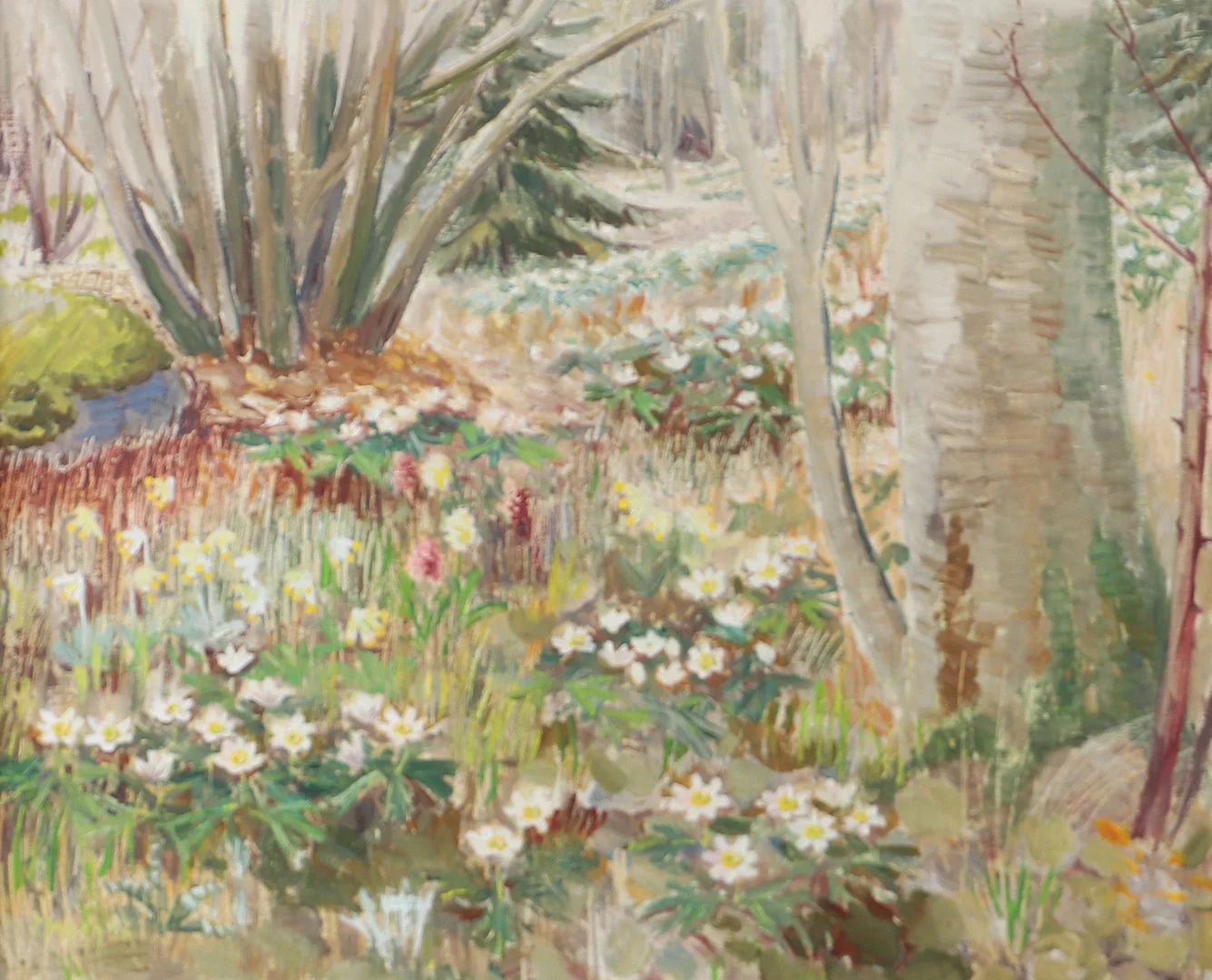 MATS MASON. "Hagenblommor", olja på pannå, signerad a´tergo. — Paintings — Helsingborgs Auktionskammare