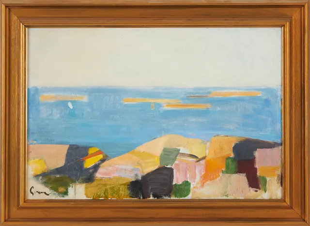 CARL GUNNE (1893-1979) Kustlandskap på sommaren, oljemålning på duk, signerad Gunne.