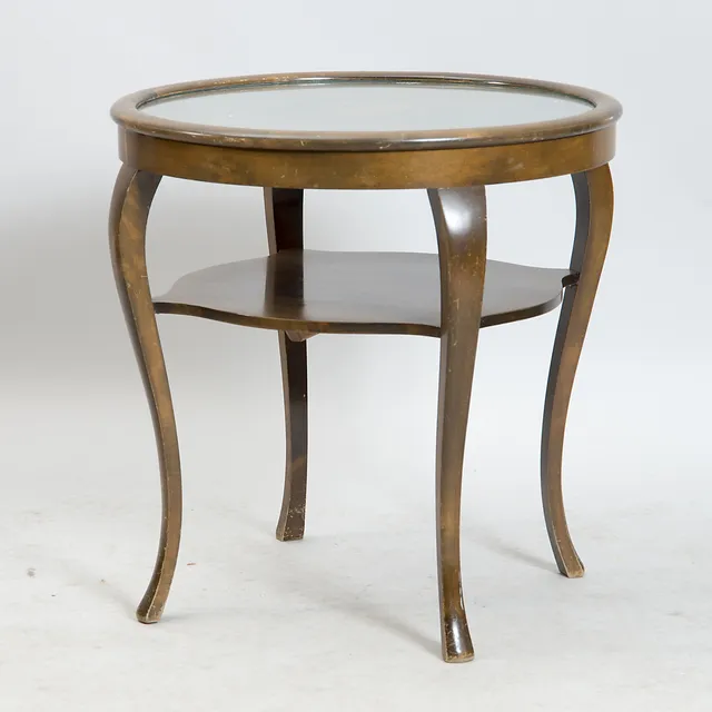 RÖKBORD, björk med intarsia och glasskiva, Art Deco.