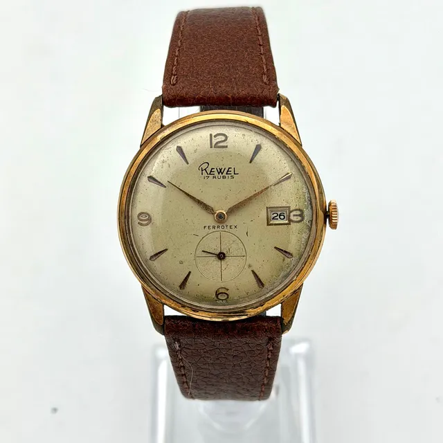 REWEL, armbandsur, 1950/60-tal, manuell, gulddoublé.
