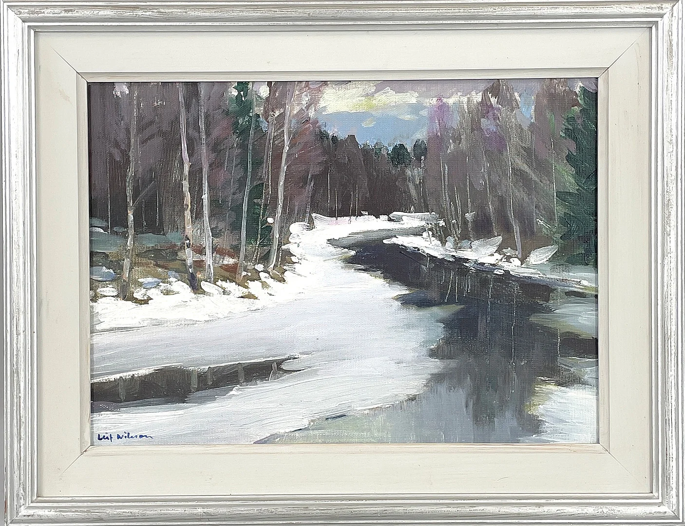 LEIF NILSSON. "Islossning", olja på pannå, signerad. — Paintings — Roslagens Auktionsverk